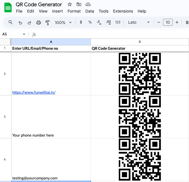 How to Create QR Codes Automatically for Free in Google Sheets 2 Create QR Code in google spreadsheet